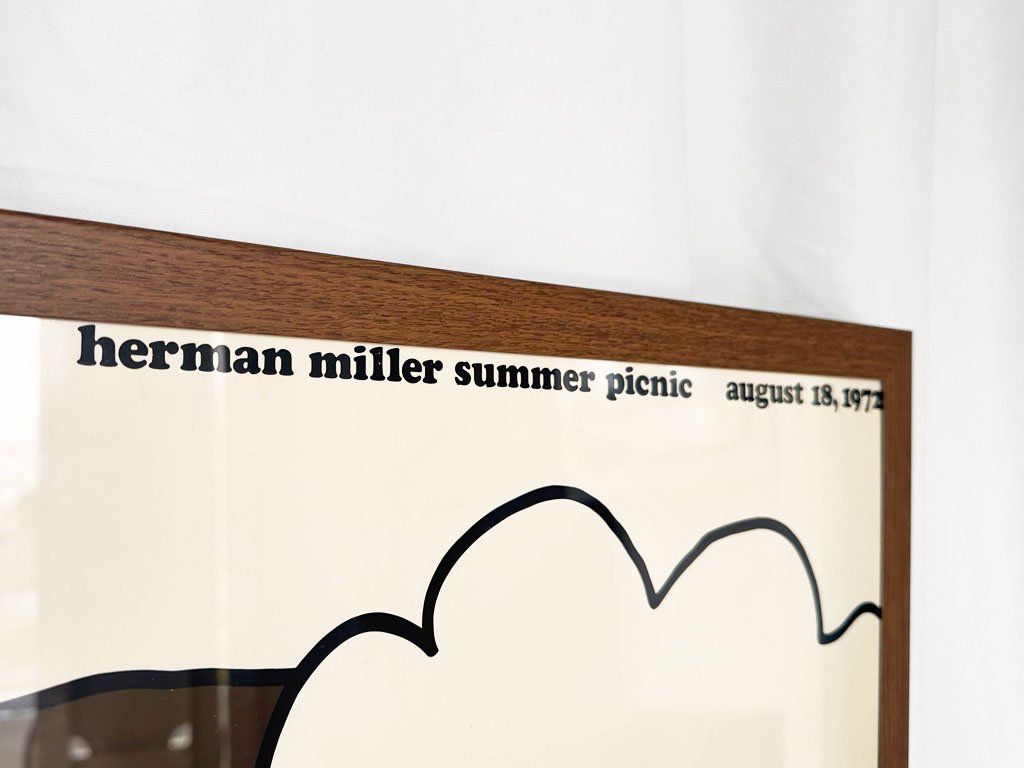 ハーマンミラー Herman Miller サマーピクニック Summer Picnic ホットファッジサンデー 
 ビンテージポスター 1972 ステフェン・フリックホルム 額装品 ◇