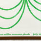 ハーマンミラー Herman Miller サマーピクニック Summer Picnic チョコレートケーキ ビンテージポスター 1978 ステフェン・フリックホルム 額装品 ●