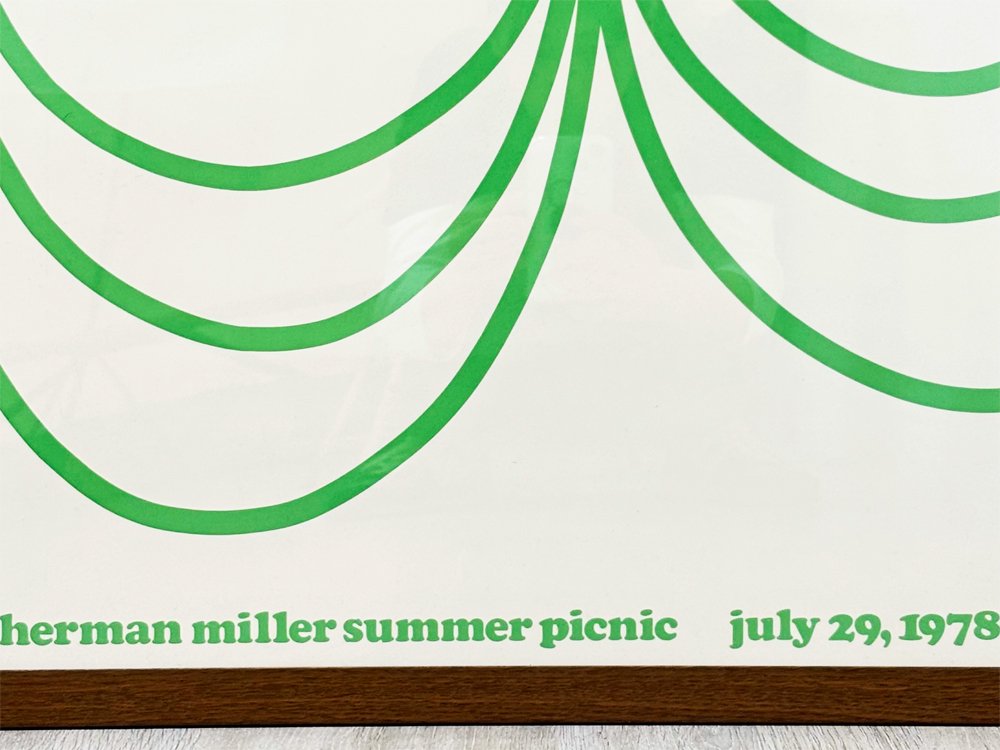 ハーマンミラー Herman Miller サマーピクニック Summer Picnic チョコレートケーキ ビンテージポスター 1978 ステフェン・フリックホルム 額装品 ●