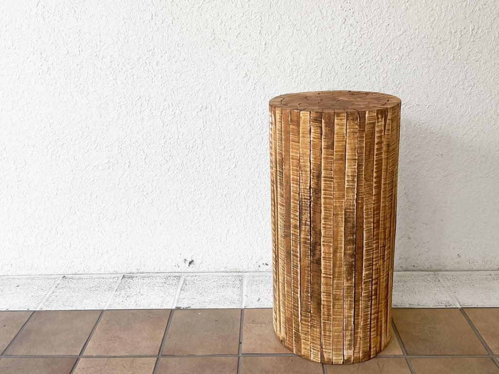 ア・デペシュ adepeche コレクトウッド ラウンドハイスツール Collected-wood round high stool ナチュラルスタイル ◇