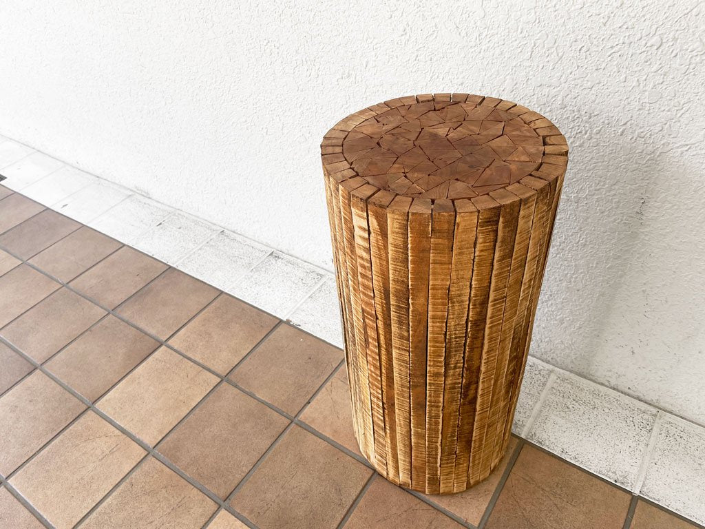 ア・デペシュ adepeche コレクトウッド ラウンドハイスツール Collected-wood round high stool ナチュラルスタイル ◇