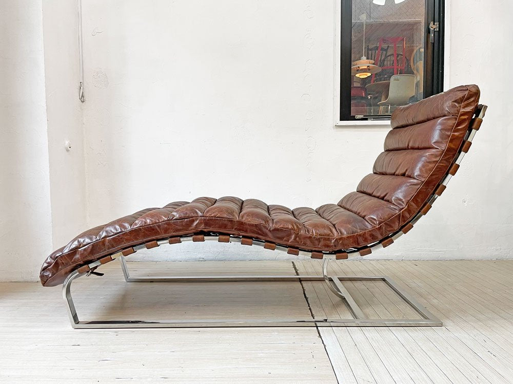 レストレーション ハードウェア Restoration Hardware オビエド シェーズ ラウンジ Oviedo Chaise レザー 本革 シェーズロング 寝椅子 ★