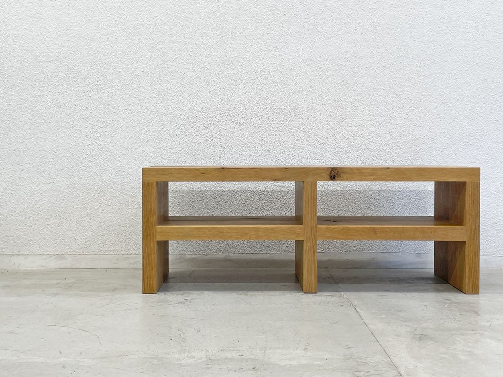 トラックファニチャー TRUCK FURNITURE ベンチ＆シェルヴズ BENCH AND SHELVES TVボード オーディオラック ホワイトオーク 楢無垢材 展示品相当 〓