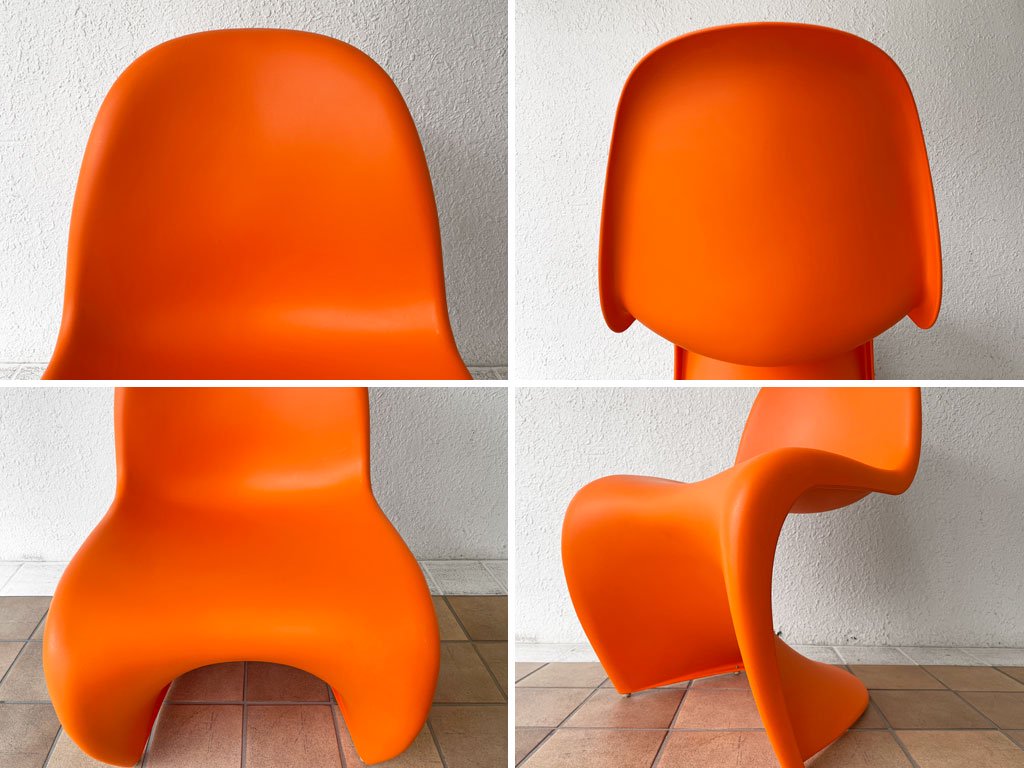 ヴィトラ vitra. パントンチェア Panton Chair オレンジ ヴェルナー・パントン Verner Panton スタッキングチェア ミッドセンチュリー スペースエイジ B ◇