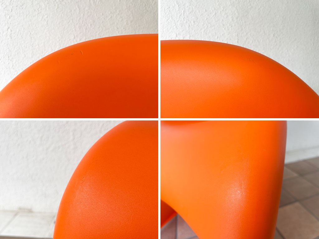 ヴィトラ vitra. パントンチェア Panton Chair オレンジ ヴェルナー・パントン Verner Panton スタッキングチェア ミッドセンチュリー スペースエイジ B ◇