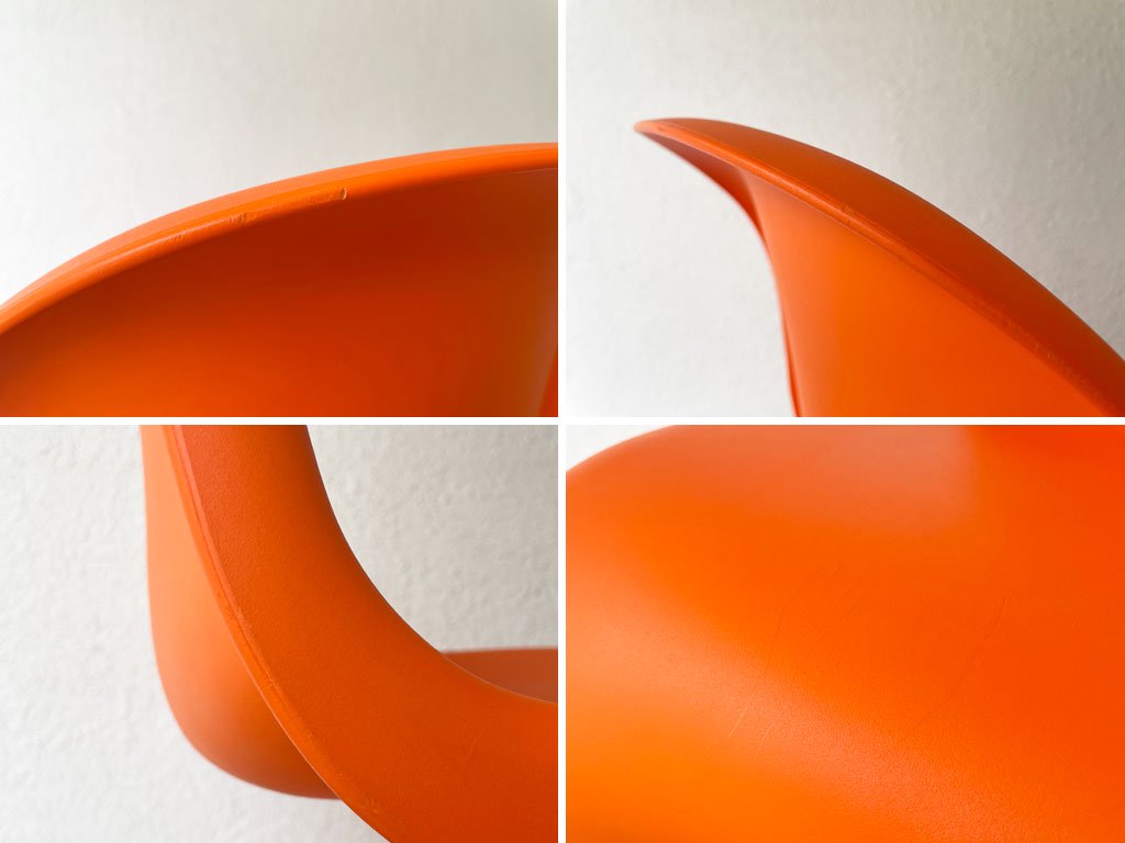 ヴィトラ vitra. パントンチェア Panton Chair オレンジ ヴェルナー・パントン Verner Panton スタッキングチェア ミッドセンチュリー スペースエイジ A ◇