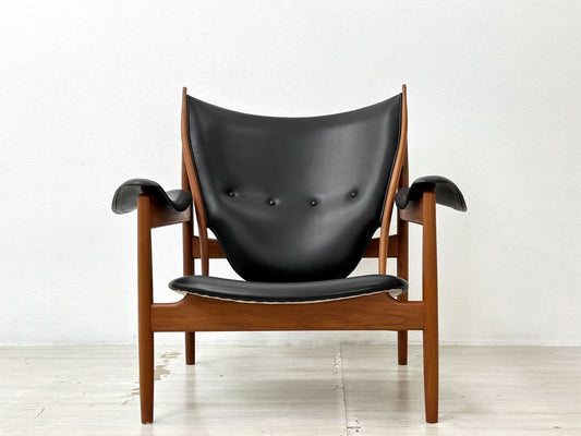 ワンコレクション Onecollection チーフテン チェア Chieftain Chair ラウンジチェア チーク材 本革 ブラック フィン・ユール Finn Juhl 北欧 デンマーク ●