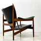 ワンコレクション Onecollection チーフテン チェア Chieftain Chair ラウンジチェア チーク材 本革 ブラック フィン・ユール Finn Juhl 北欧 デンマーク ●