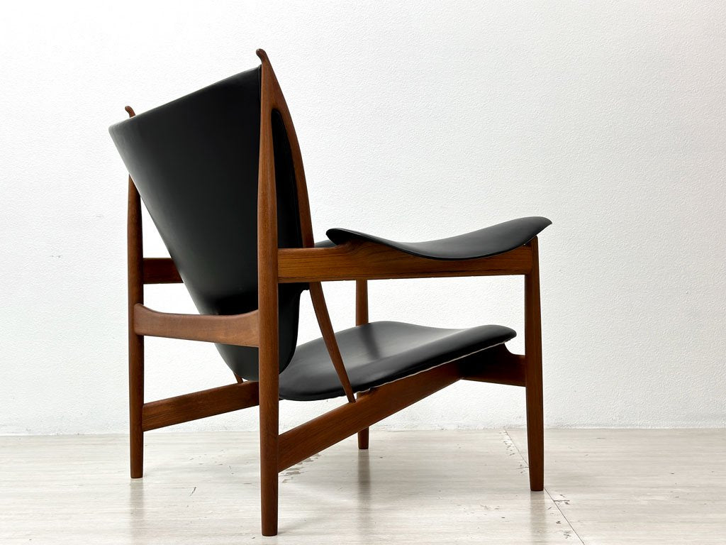 ワンコレクション Onecollection チーフテン チェア Chieftain Chair ラウンジチェア チーク材 本革 ブラック フィン・ユール Finn Juhl 北欧 デンマーク ●