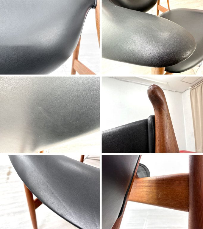 ワンコレクション Onecollection チーフテン チェア Chieftain Chair ラウンジチェア チーク材 本革 ブラック フィン・ユール Finn Juhl 北欧 デンマーク ●