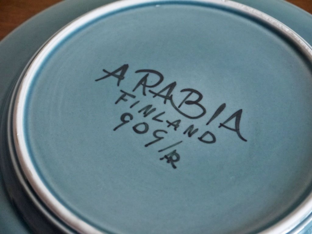 アラビア ARABIA フラクタス Fructus プレート ブルー 20cm グンヴァル・オリン・グロンクヴィスト ビンテージ 北欧食器 ■