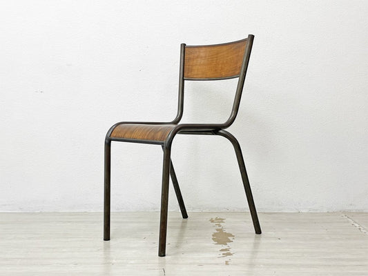 フランスビンテージ French Vintage Mullca 510 chair メタル×プライウッド スタッキング スクールチェア 工業系 フェール トラヴァイユ FER TRAVAIL 購入 ●