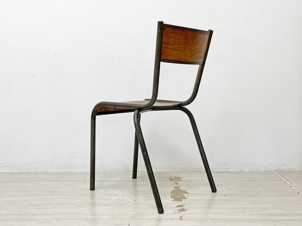 フランスビンテージ French Vintage Mullca 510 chair メタル×プライウッド スタッキング スクールチェア 工業系 フェール トラヴァイユ FER TRAVAIL 購入 ●