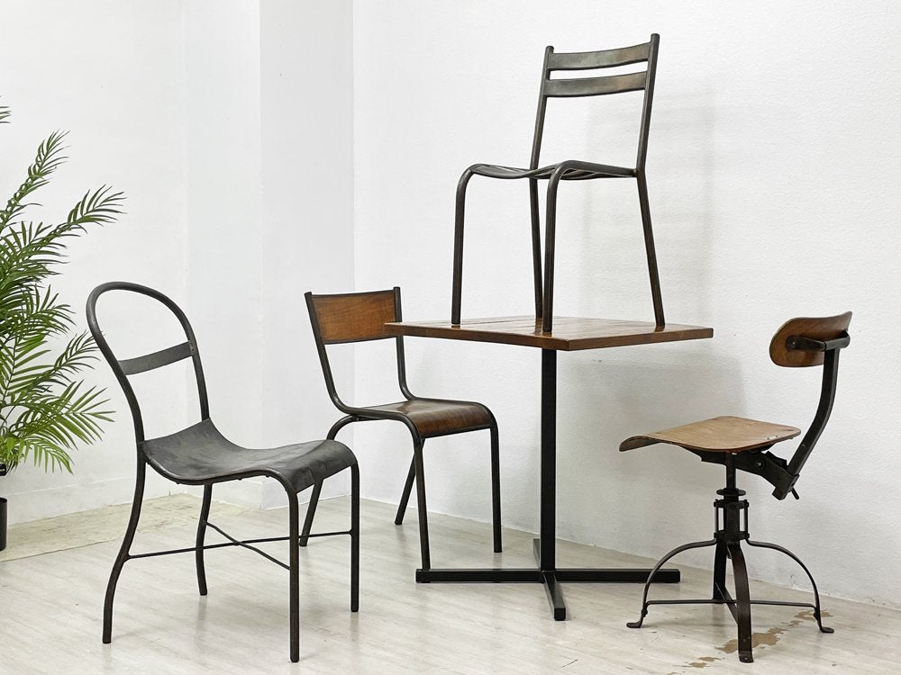 フランスビンテージ French Vintage Mullca 510 chair メタル×プライウッド スタッキング スクールチェア 工業系 フェール トラヴァイユ FER TRAVAIL 購入 ●