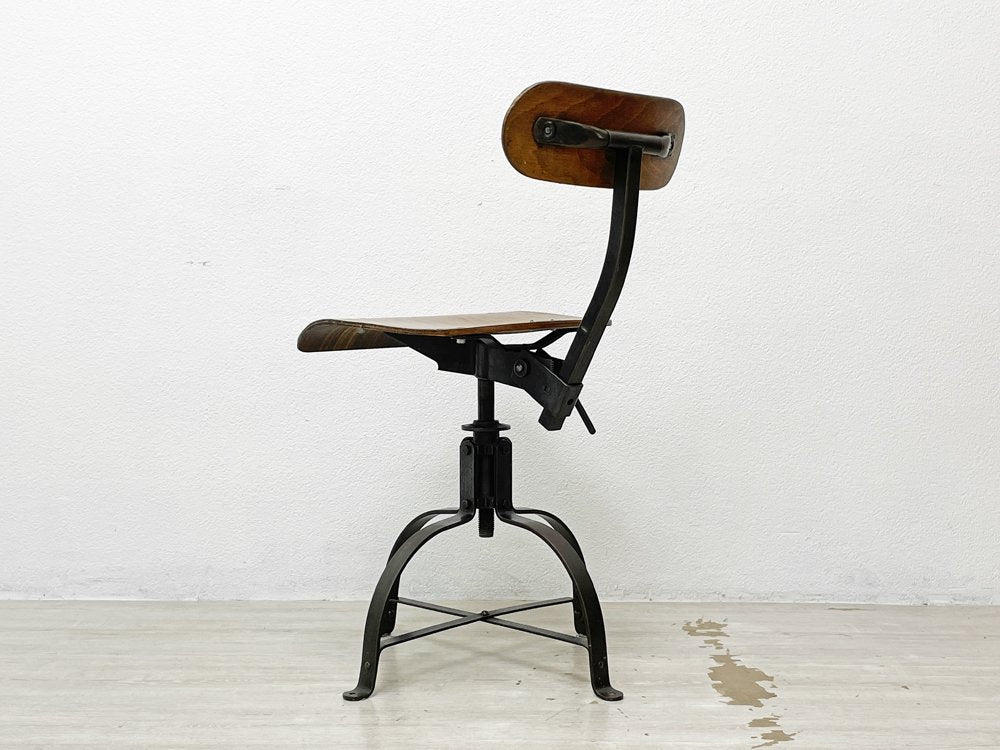 フランスビンテージ French Vintage ビエネイズ Bienaise ドラフティングチェア ワークチェア 製図用椅子 昇降式 工業系 フェール トラヴァイユ FER TRAVAIL 購入 ●