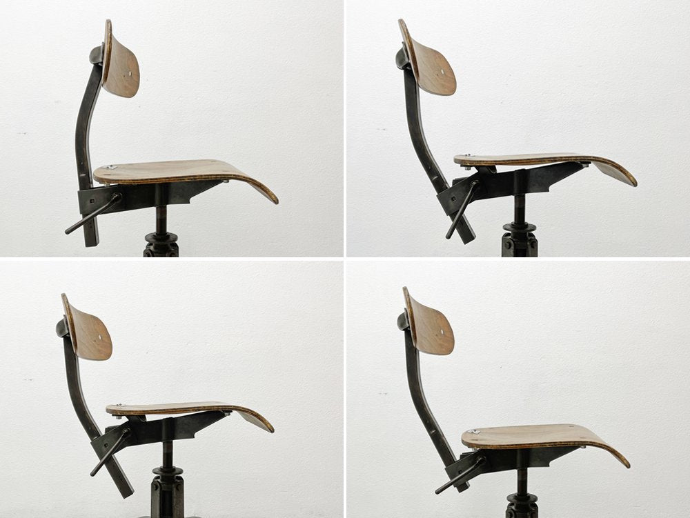 フランスビンテージ French Vintage ビエネイズ Bienaise ドラフティングチェア ワークチェア 製図用椅子 昇降式 工業系 フェール トラヴァイユ FER TRAVAIL 購入 ●