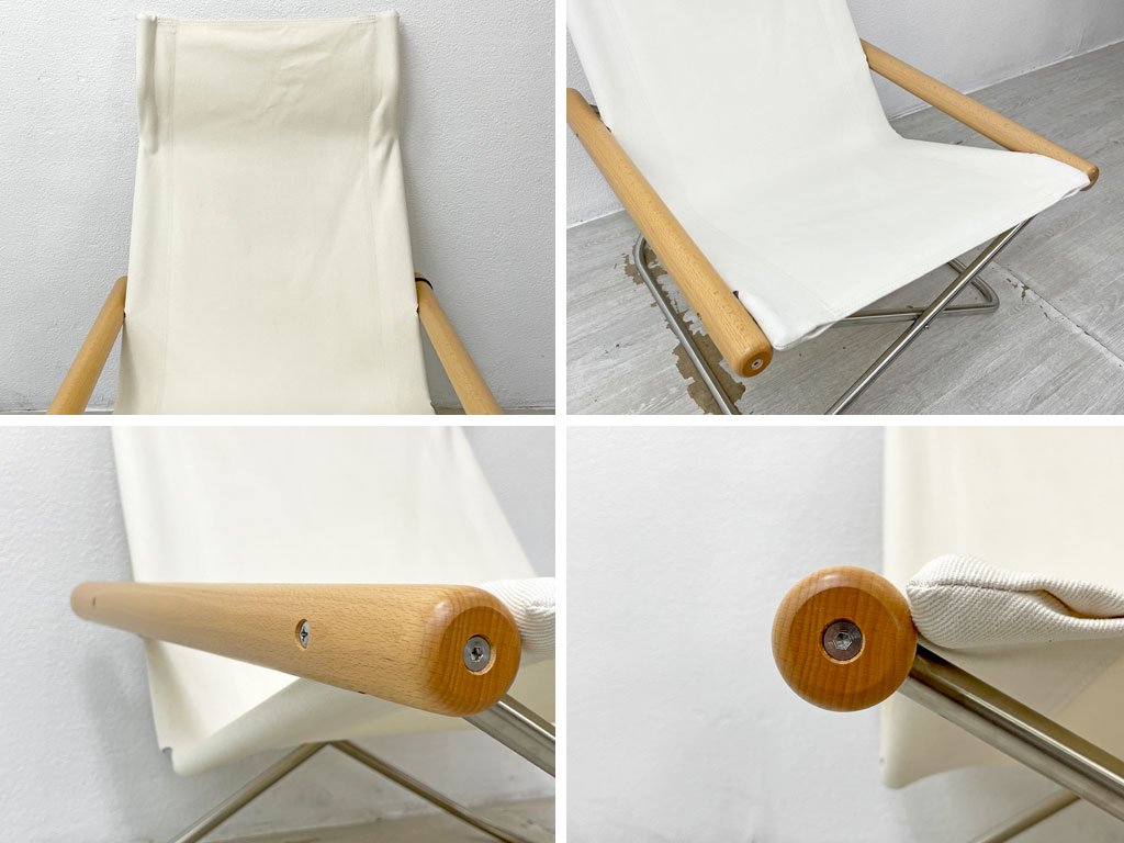 ニーチェア エックス Ny chair X フォールディングチェア 折畳チェア ナチュラル ホワイト 新居猛 MoMA 定価￥51,700- ●