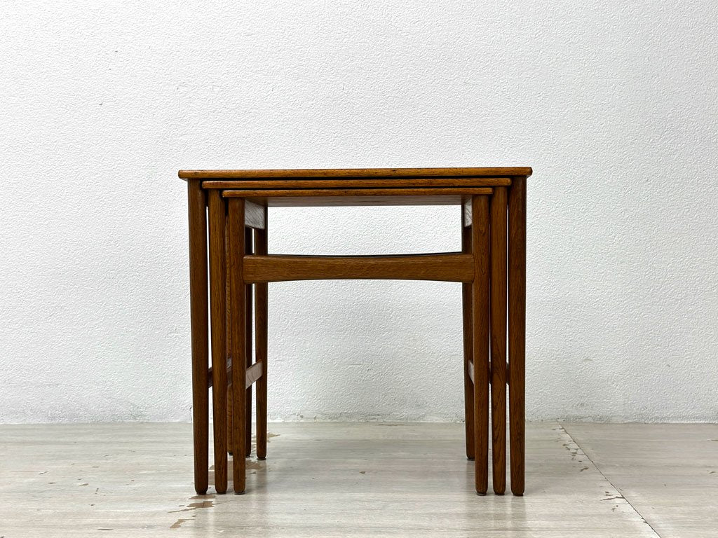 アンドレアス・タック Andreas Tuck ネストテーブル AT-40 チーク×オーク材 ハンス J.ウェグナー Hans J. Wegner 北欧ビンテージ ●