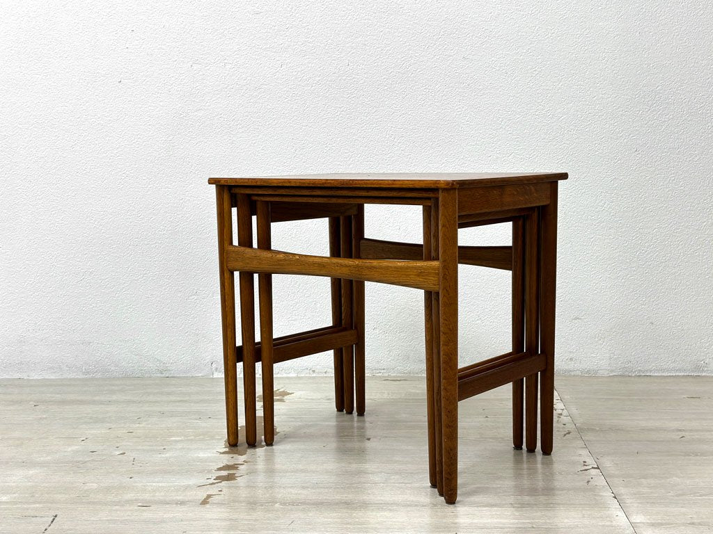 アンドレアス・タック Andreas Tuck ネストテーブル AT-40 チーク×オーク材 ハンス J.ウェグナー Hans J. Wegner 北欧ビンテージ ●