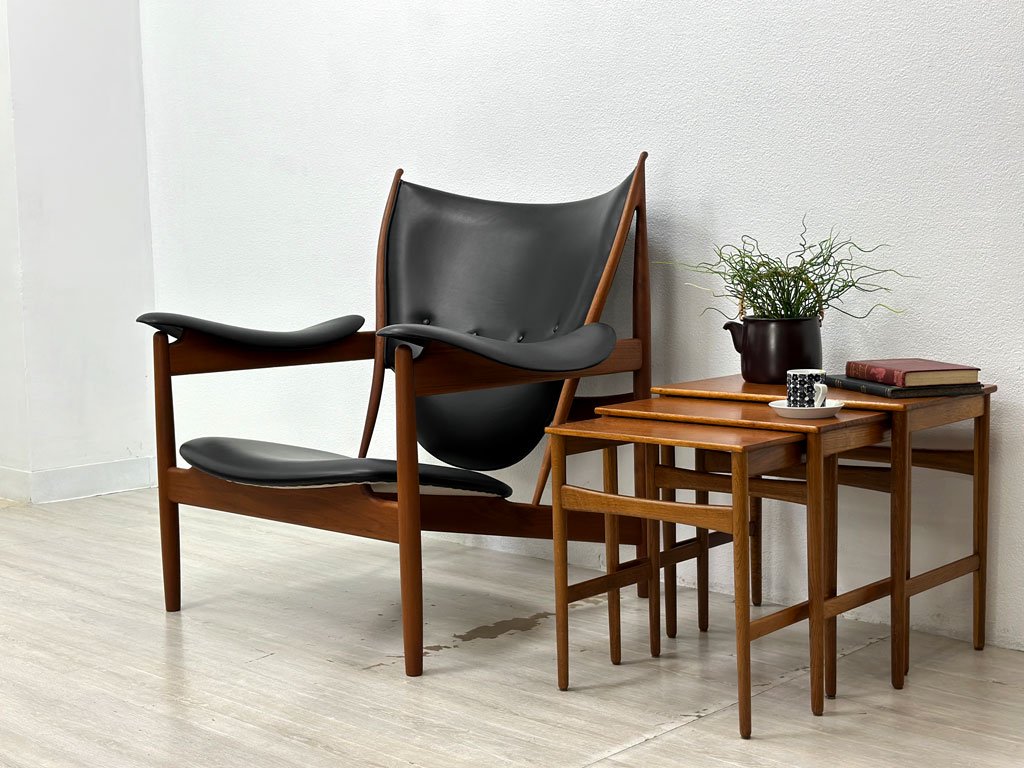 アンドレアス・タック Andreas Tuck ネストテーブル AT-40 チーク×オーク材 ハンス J.ウェグナー Hans J. Wegner 北欧ビンテージ ●