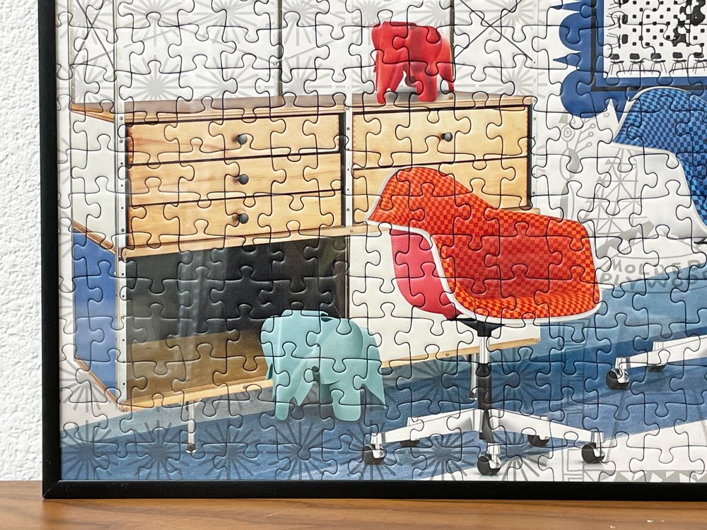 ラベンスバーガー Ravensburger ジグソーパズル 1000ピース イームズ・クラシック・デザインズ シェルチェア C&R.イームズ Eames アートパネル 額装品 ●