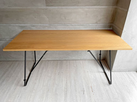 無印良品 MUJI 折りたたみテーブル ダイニングテーブル オーク材 × スチール脚 W160cm フォールディング ナチュラル シンプルデザイン 定価￥29,900- ♪