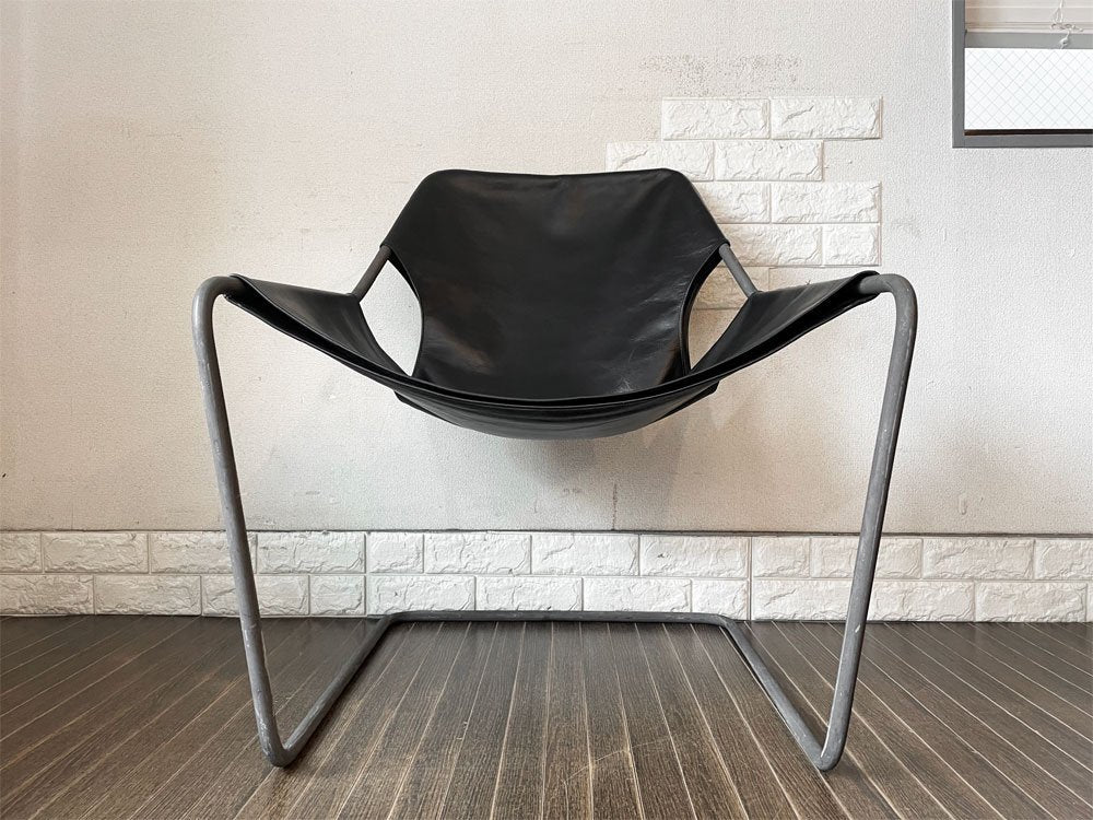 オブジェクト OBJEKTO パウリスターノ アームチェア PAULISTANO ARM CHAIR ブラックレザー パウロ・メンデス・ダ・ロシャ コンランショップ取扱 MoMA ◎