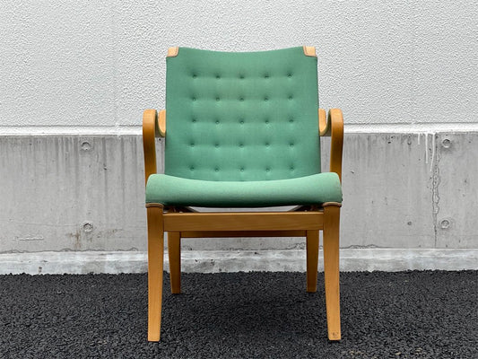 ブルーノ マットソン インターナショナル BRUNO MATHSSON INTERNATIONAL ミナチェア Mina chair ビーチ材 グリーン ファブリック ビンテージ北欧 スウェーデン ◇