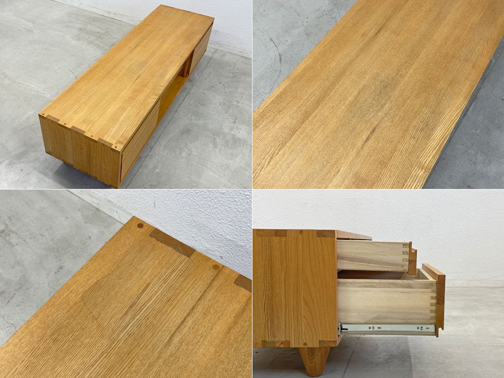 杉本家具 Sugimoto furniture 旧モデル チェルシー 150TVボード AVボード アッシュ無垢材 フラップ扉 クラフト家具 〓