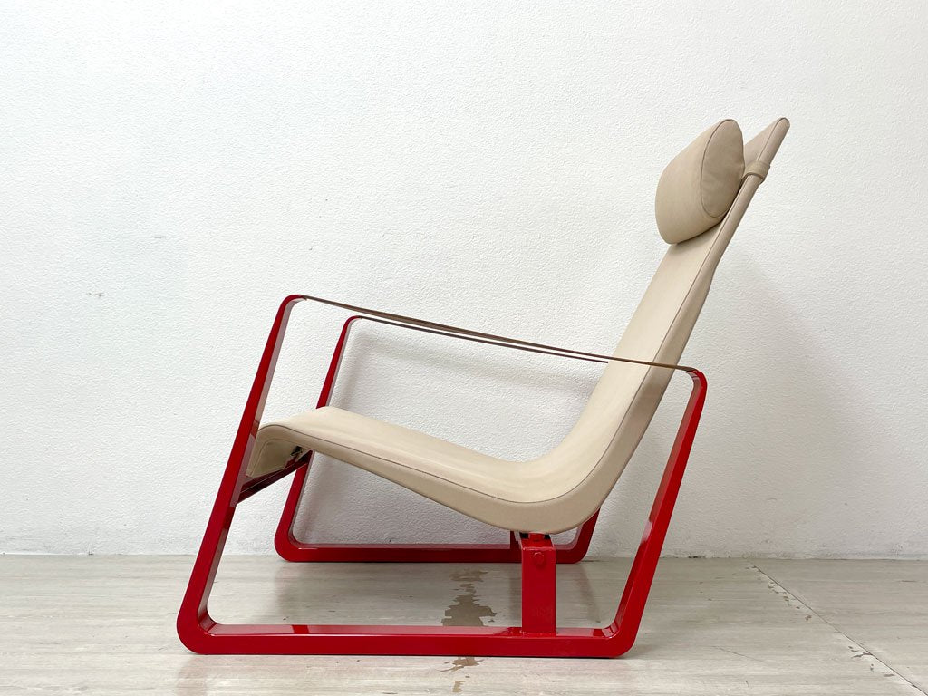 ヴィトラ vitra シテ cite ラウンジチェア ソファ ジャパニーズレッド スチール ファブリック 革ベルト ジャン・プルーヴェ Jean Prouve 定価￥460,900- ●