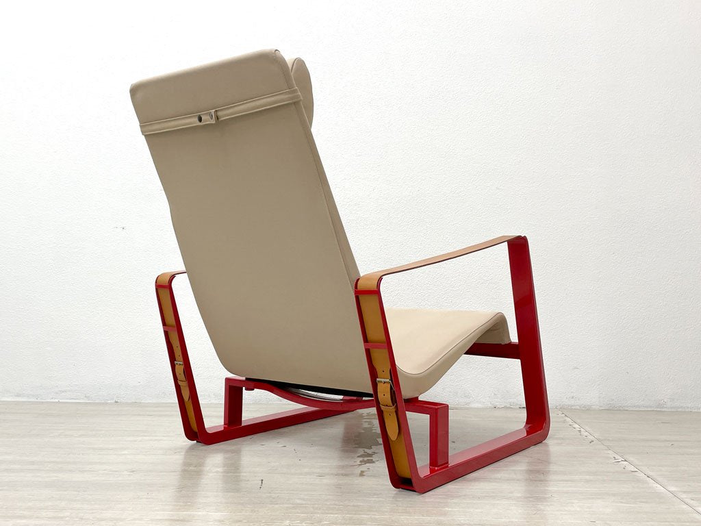 ヴィトラ vitra シテ cite ラウンジチェア ソファ ジャパニーズレッド スチール ファブリック 革ベルト ジャン・プルーヴェ Jean Prouve 定価￥460,900- ●