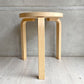 アルテック Artek スツール60 Stool60 3本脚 アルヴァ・アアルト バーチ材 フィンランド 北欧家具 ナチュラル A ♪