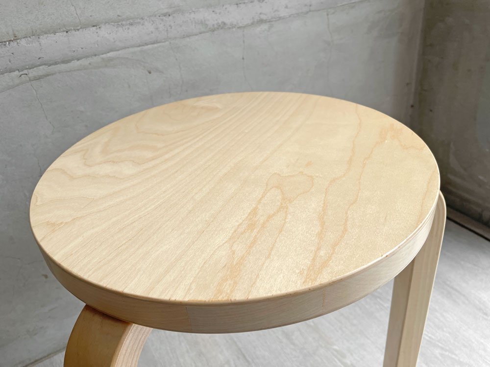 アルテック Artek スツール60 Stool60 3本脚 アルヴァ・アアルト バーチ材 フィンランド 北欧家具 ナチュラル A ♪