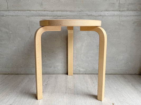 アルテック Artek スツール60 Stool60 3本脚 アルヴァ・アアルト バーチ材 フィンランド 北欧家具 ナチュラル B ♪