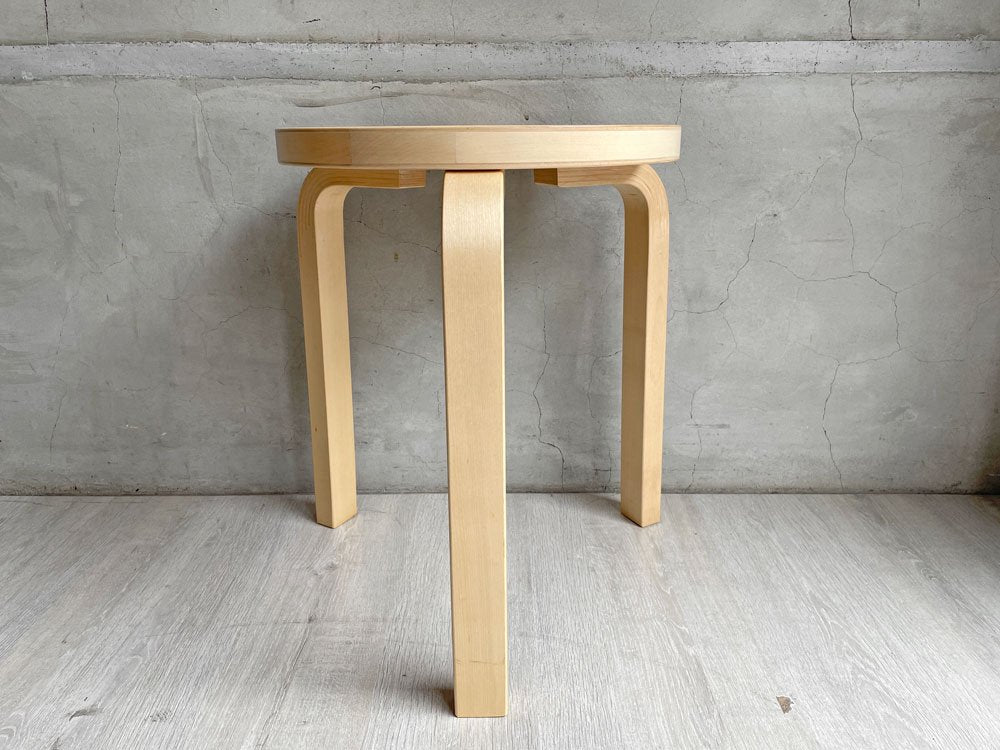 アルテック Artek スツール60 Stool60 3本脚 アルヴァ・アアルト バーチ材 フィンランド 北欧家具 ナチュラル B ♪