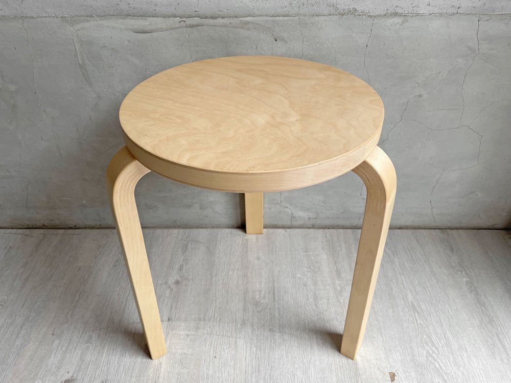 アルテック Artek スツール60 Stool60 3本脚 アルヴァ・アアルト バーチ材 フィンランド 北欧家具 ナチュラル B ♪