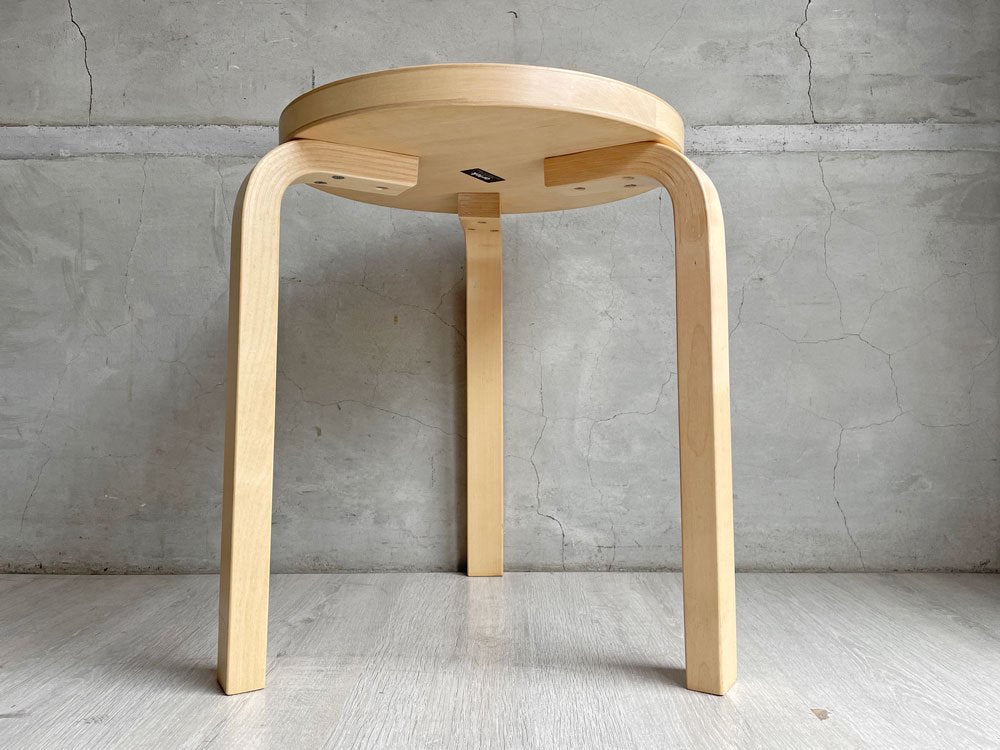 アルテック Artek スツール60 Stool60 3本脚 アルヴァ・アアルト バーチ材 フィンランド 北欧家具 ナチュラル B ♪