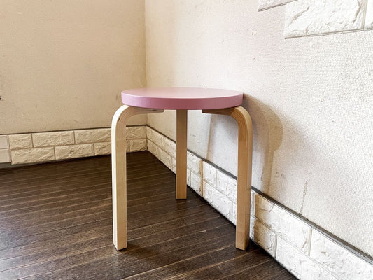 アルテック Artek スツール60 Stool60 3本脚 パープル × バーチ ヘラ・ヨンゲリウスコレクション 2014 アルヴァ・アアルト ◎