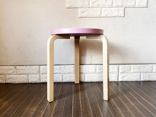 アルテック Artek スツール60 Stool60 3本脚 パープル × バーチ ヘラ・ヨンゲリウスコレクション 2014 アルヴァ・アアルト ◎