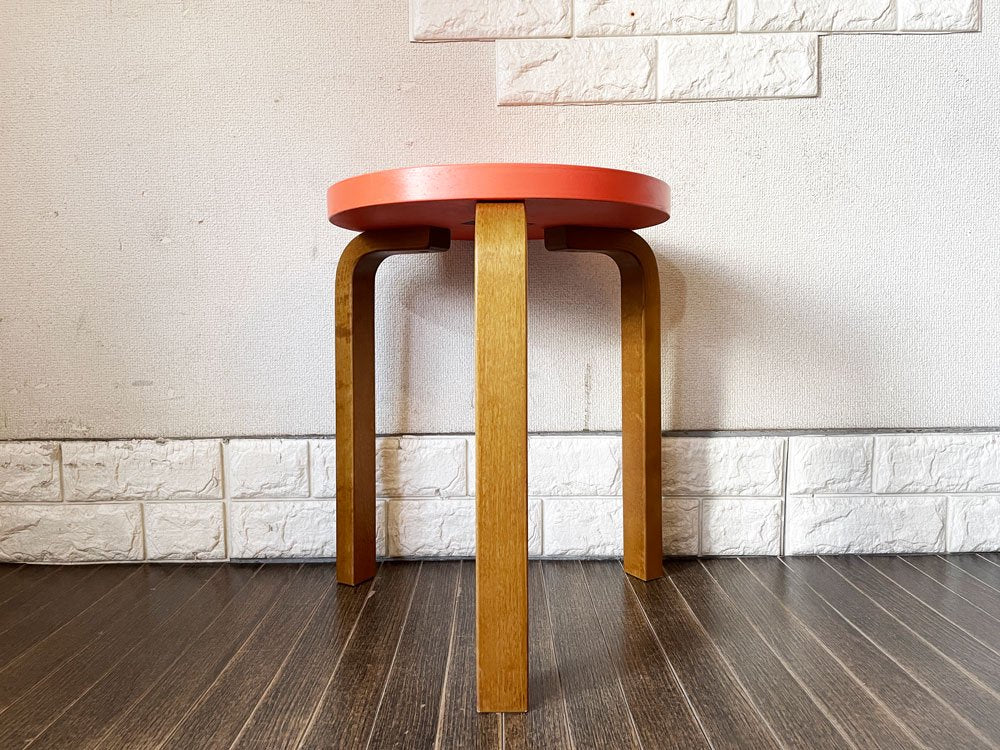 アルテック Artek スツール60 Stool60 3本脚 オレンジ × ハニー ヘラ・ヨンゲリウスコレクション 2014 アルヴァ・アアルト ◎