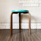 アルテック Artek スツール60 Stool60 3本脚 ターコイズ × ウォールナット ヘラ・ヨンゲリウス コレクション2014 アルヴァ・アアルト ◎