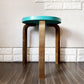 アルテック Artek スツール60 Stool60 3本脚 ターコイズ × ウォールナット ヘラ・ヨンゲリウス コレクション2014 アルヴァ・アアルト ◎