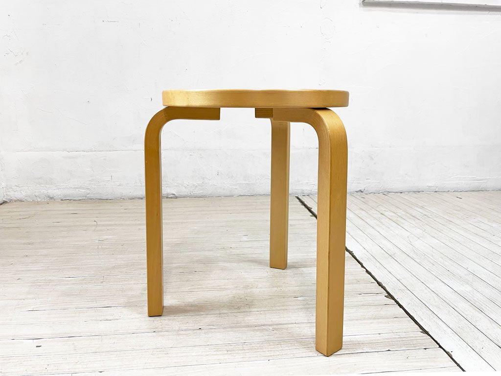 アルテック artek スツール60 ブラックリノリウム 3本脚 バーチ材 アルヴァ・アアルト Alvar Aalto 北欧家具 ★