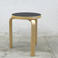 アルテック artek スツール60 Stool60 バーチ材 × ブラックリノリウム 3本脚 アルヴァ・アアルト Alvar Aalto フィンランド 〓