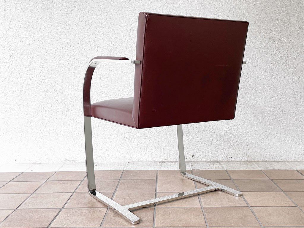 ノル Knoll ブルーノ brno アーム チェア フラットバー アームパッド コーヒービーン ミースファンデルローエ 定価466,440円 B ◇