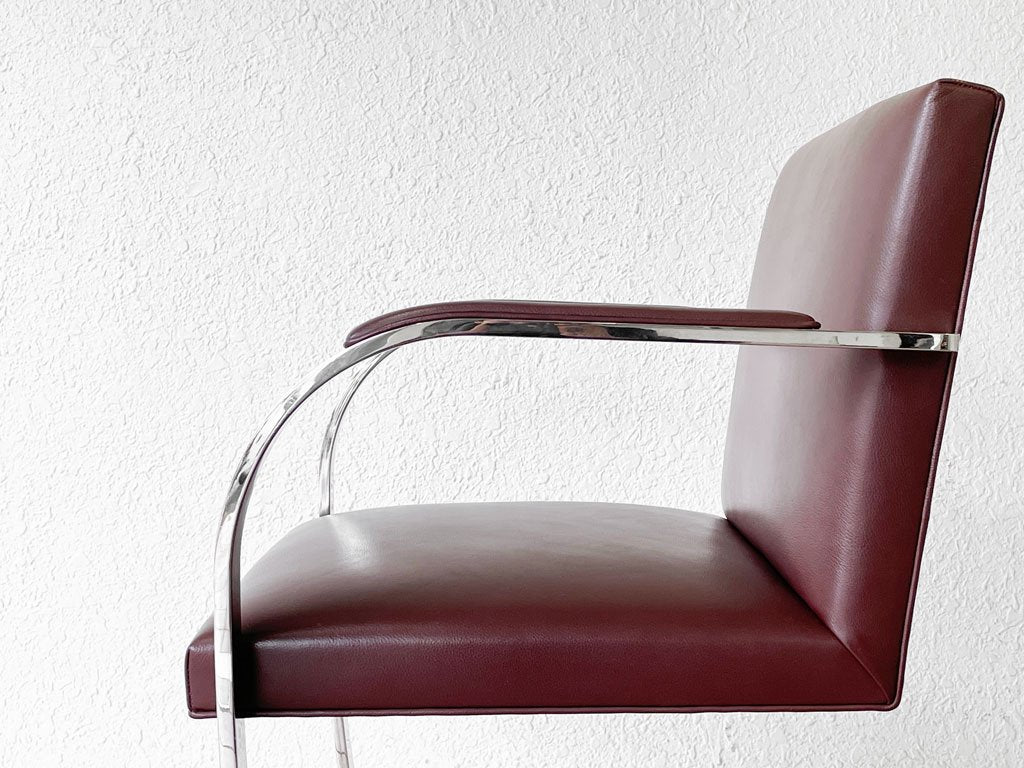 ノル Knoll ブルーノ brno アーム チェア フラットバー アームパッド コーヒービーン ミースファンデルローエ 定価466,440円 B ◇