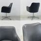 ビンテージ レザー アームチェア ブラック Leather Arm chair アルミベース 4本脚 グライズ 〓