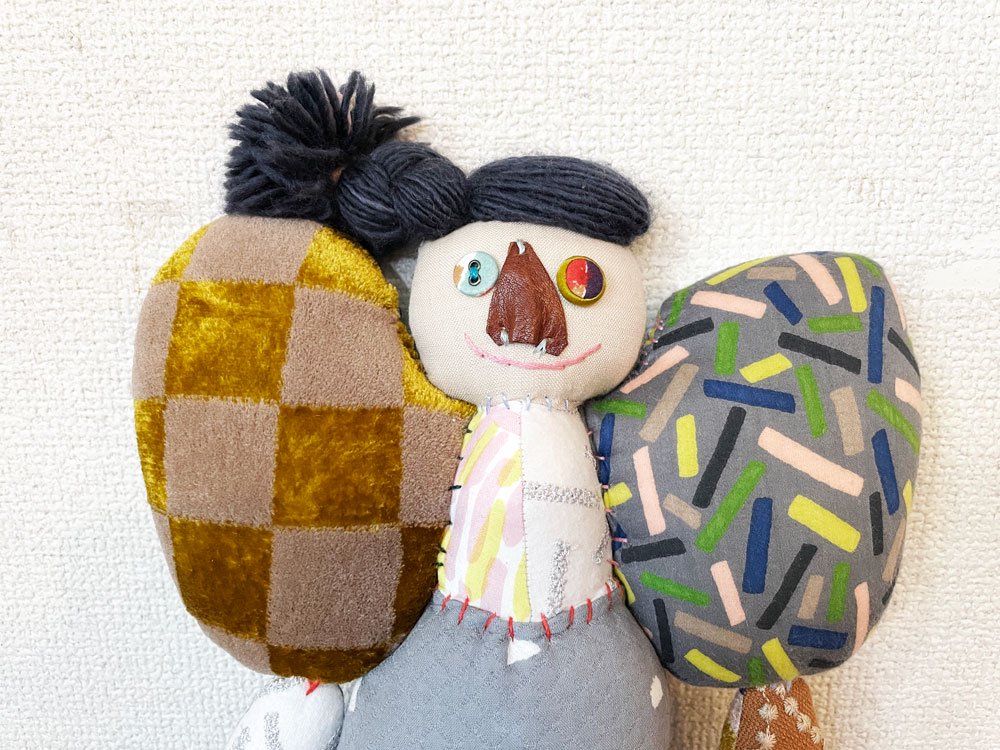 ミナペルホネン mina perhonen パッチ patchちゃん 人形 ぬいぐるみ 全長40cm 廃番 ◎