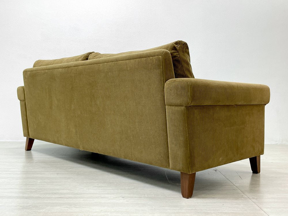 トラックファニチャー TRUCK FURNITURE FKソファ SOFA 3シーター コーデュロイ ウォールナット無垢材 フェザークッション 張地F-21 グリーン ●