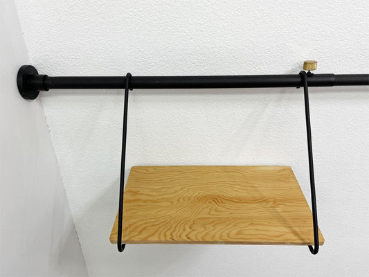 ドローアライン DRAW A LINE テンションロッド Tension Rod A ＆ シェルフ Shelf A 75～115cm ブラック 2点セット 突っ張り棒 ウォールシェルフ ●